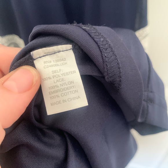 Charming Charlie Navy and White Floral Lace Long Maxi Dress - Picture 13 of 14